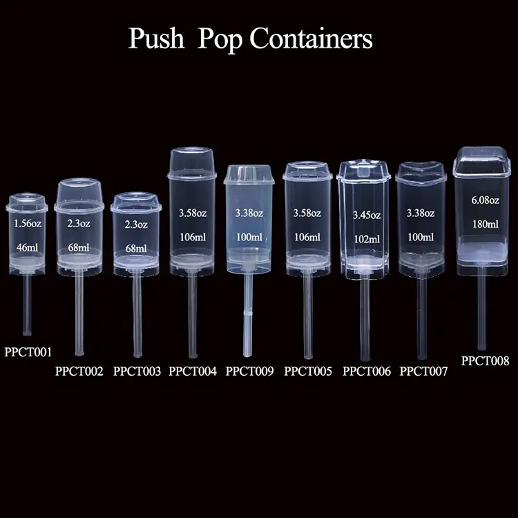 Push Pop Container|Food Grade PP Push Up Pops Ice Cream/Cocktails/Cake Container