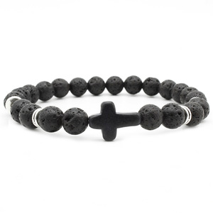 Pulsera de Piedra Natural con Cruz Blanca, Joyería Cristiana de Energía - Product Image 2