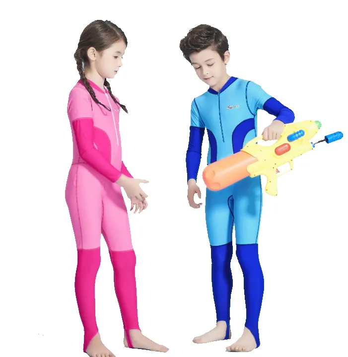 बच्चों के बिकनी एक टुकड़ा तंग बिकनी पूर्ण शरीर सनस्क्रीन डाइविंग सूट समुद्र तट Swimwear के लड़कों और लड़कियों के लिए