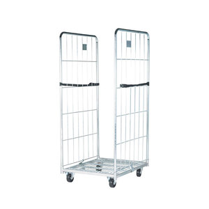 Tùy Chỉnh Nhiệm Vụ Nặng Nề Thép Lưới Lồng Cuộn Xe Đẩy Container Mạ Kẽm Có Thể Gập Lại Kho An Ninh Xe Đẩy - Product Image 1