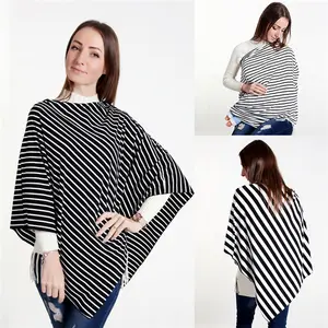 Lamoon — siège de protection pour d'allaitement, canopée pour bébé, model S4564, couverture de poncho en coton à rayures pour multi-usage, nouvelle collection 2019