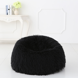 2021 Klassieke Zwarte Lange Faux Bont Zitzak Vulling Sofa Zitzak Slaapbank Professionele Custom Zitzak Bron Fabrikanten - Product Image 2