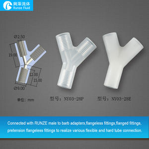 Sambungan Pipa PTFE Anti Korosi Konektor Plastik Bentuk Y - Product Image 4