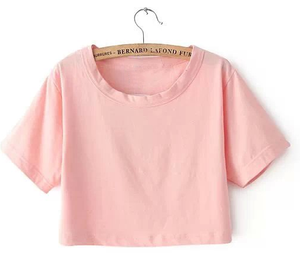 Femmes <span class=keywords><strong>blanc</strong></span> 100% coton sexy <span class=keywords><strong>crop</strong></span> <span class=keywords><strong>top</strong></span>/en vrac de haute qualité usine prix fille t-shirt court - Product Image 4