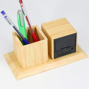 KH-WC009 Đa Chức Năng LED Báo Thức Kỹ Thuật Số Máy Tính Để Bàn Bằng Gỗ Lịch Đồng Hồ Bút - Product Image 3