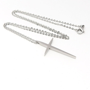 Pas cher christian bijoux simple pendentif croix en acier inoxydable - Product Image 6