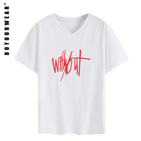 Mode de haute qualité Cottno col en V personnalisé t-shirt impression femmes