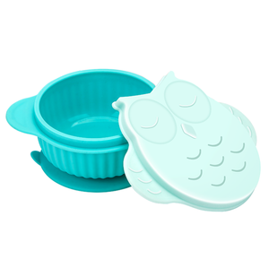 Alimentación del bebé de succión tazón con tapa libre de BPA silicona niño tapa de bebé de la FDA grado antideslizante mantel - Product Image 2