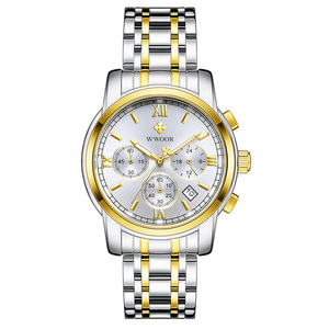 Reloj de Pulsera para Hombre WWOOR 8864, Nuevo, al por Mayor, de Acero Inoxidable, Cuarzo Analógico, con Calendario y Cronógrafo - Product Image 5