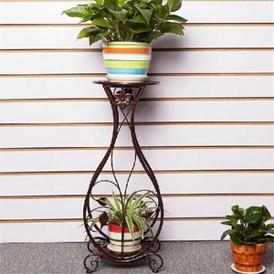 Venta al por mayor pot titulares de hierro forjado <span class=keywords><strong>vertical</strong></span> de la planta de flor - Product Image 1