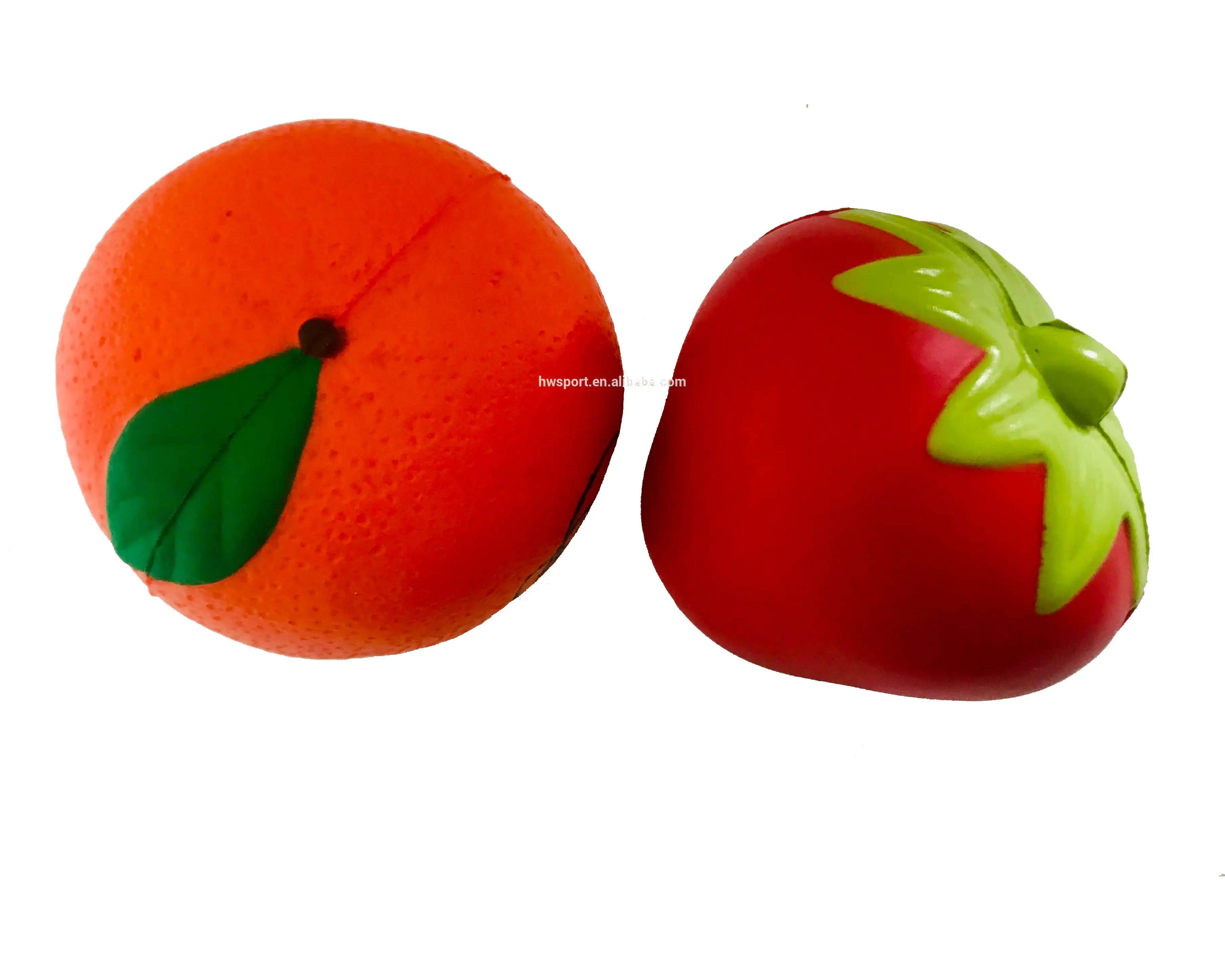 promotional simulation fruits shaped pu stress ball custom logo printed squeeze strawberry/orange toys stress relief toys gifts