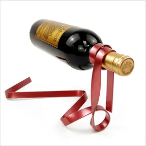 Uchome prateleira de suporte para vinho, fita de metal suspensa flutuante, criativa, para exibição de vinho