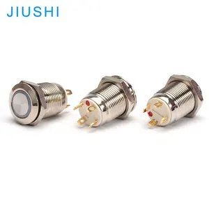 A12-10D Anti-vandal 12mm Metal Push Button Switch LED 12v24v