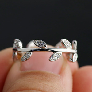 Natürliche Moissanite Diamant Schmuck Mosaik Ring mit Kleine Diamant 14 K 18 K Weiß Gold Partysu Ring