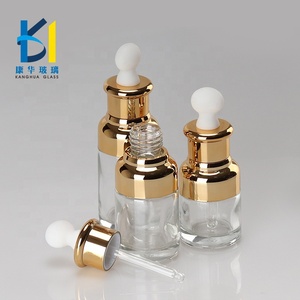 20Ml 30Ml 40Ml Sang Trọng Mỹ Phẩm Glass Dropper Chai Với Vàng Bạc Dropper Nắp Cho Tinh Dầu Huyết Thanh - Product Image 1