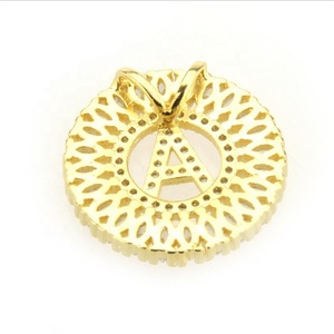 De luxe Lettres de L'alphabet de <span class=keywords><strong>A</strong></span> à <span class=keywords><strong>Z</strong></span> De Cuivre Zircon Pierre Pendentif Collier - Product Image 5