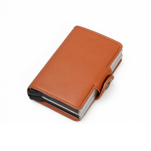 Bán Chạy Từ Nhà Máy Ví Đựng Thẻ Bằng Nhôm Chặn <span class=keywords><strong>RFID</strong></span> Bằng Da Thật Cho Nam - Product Image 5