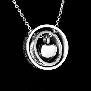 Marlary In Acciaio Inox Personalizzato Rotondo Sempre Nel Mio Cuore Urna Gioielli Cremazione Ceneri Del Pendente - Product Image 3
