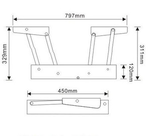 <span class=keywords><strong>Montage</strong></span> matériel meubles diy 450mm longueur table basse que soulève à à manger hauteur réglable table basse mécanisme - Product Image 4