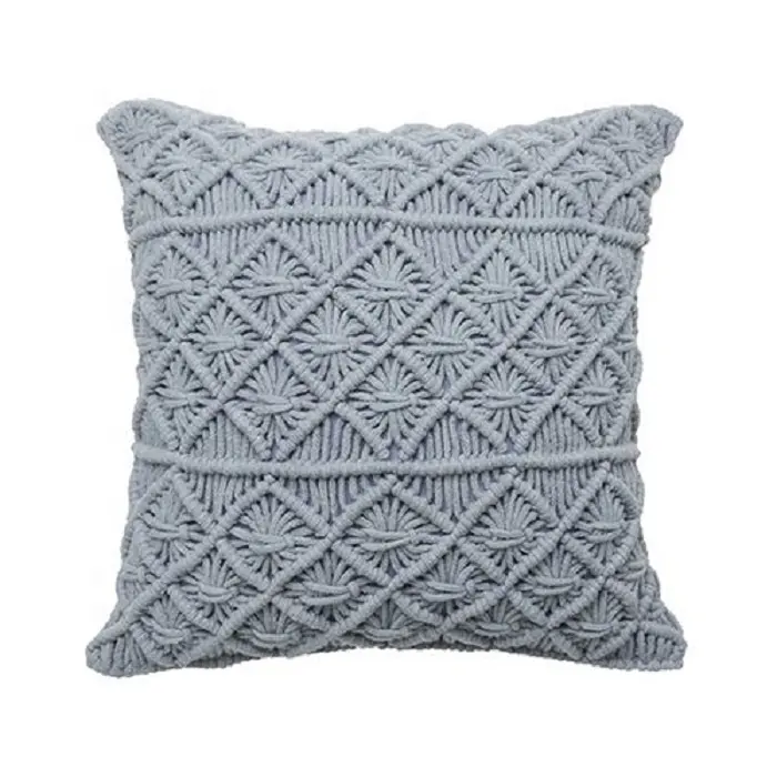 Coussin et taie d'oreiller en macramé fait main