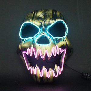 Led Halloween Skeleton Mask Led Light Up Mask Sound Activated Light EL Mask - Product Image 6