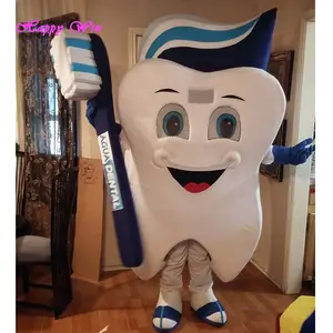 Morbido peluche custom made dente mascotte costumi unisex adulto dente mascotte