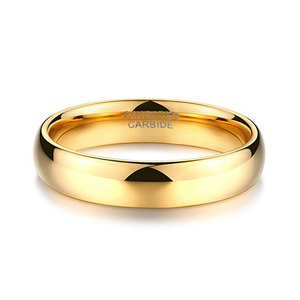 Anillo de Boda de Oro de 18k Chapado en Oro Pulido de Alta Calidad al por Mayor, Anillos de Boda Clásicos Minimalistas de 4mm, Grabados Personalizados para Él y Ella - Product Image 2
