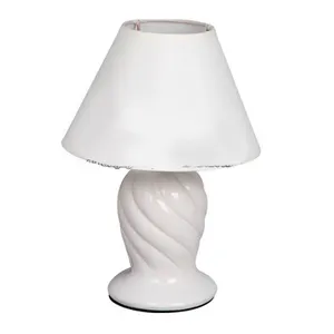 White table lamp elegant ceramic lamp with fabric cover does not include bulb