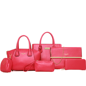 2018 más nuevo de lujo de moda señoras bolso dama <span class=keywords><strong>6</strong></span> unidades de cuero de la pu bolso de las mujeres bolso de mano - Product Image 4