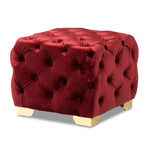 Di Vendita caldo di Base In Acciaio Inox <span class=keywords><strong>Rosa</strong></span> Pulsante di Velluto Trapuntata Pouf Poggiapiedi Sgabello Per La Casa Hotel Mobili - Product Image 4