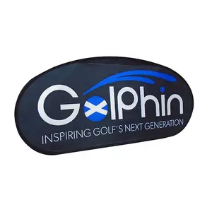 Pubblicità sportiva orizzontale all'aperto stampa personalizzata promozionale logo Golf pieghevole un banner pop-out con cornice per eventi