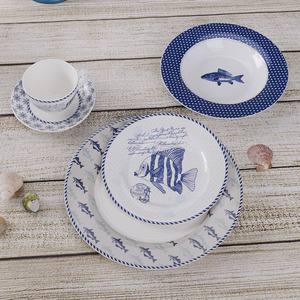 De verano creativos Océano Azul <span class=keywords><strong>pescado</strong></span> patrón juegos de cena china de hueso vajilla de estilo europeo - Product Image 1