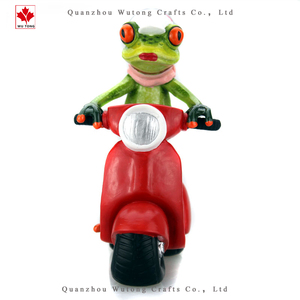 Nhựa Ếch Bức Tượng Tùy Chỉnh <span class=keywords><strong>3D</strong></span> Ếch Cưỡi Xe Máy Bức Tượng Cho Lưu Niệm - Product Image 3