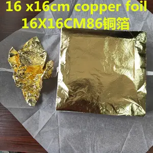 14x14cm 16x16 Cm 2.5 2.0 Metal Copper Aluminum Gold Leaf Sheet For Gilding Ceiling Furniture Nails 1000 Pcs Each Bag