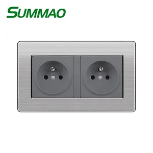 Direct Manufacturer Hidden Socket Blank Wall Socket, France 16A 2Gang Electrical Wall Outlet Socket