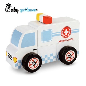 2018 Nouvelle mode diy de bande <span class=keywords><strong>dessin</strong></span>ée en bois jouet ambulance pour enfants Z04376A - Product Image 2