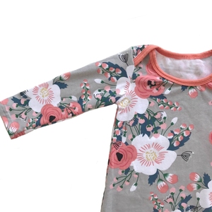 Twin cotton floral ruffle romper girl sleeper romper outfit night dress pajamas Christmas gifts - Product Image 3