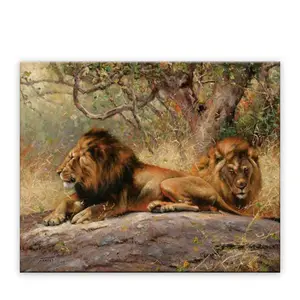 Classical Art Work Living Room Wall Decoration 3d Lion Pictures Printing