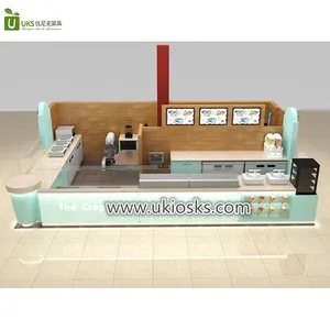 Krepp Vitrine Food Kiosk in Einkaufs zentrum Snacks/Getränke Vitrine Cupcake Stand Snack Vitrine moderne Waffel Theke zum Verkauf