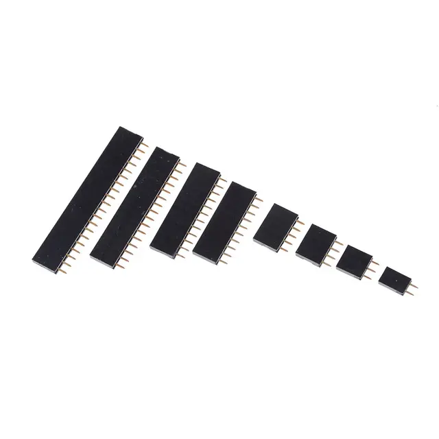 2/3/4/5/10/12/16/20 Pin 2.54mm Single Row Straight Male+Female SIL Pin Header Socket Row Strip PCB Connector for Arduino