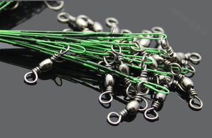 Commercio all'ingrosso 15cm 20cm 25cm 30cm Anti morso in acciaio inox linea di pesca Spinner acciaio filo anteriore Leader con girevole e Snap - Product Image 6