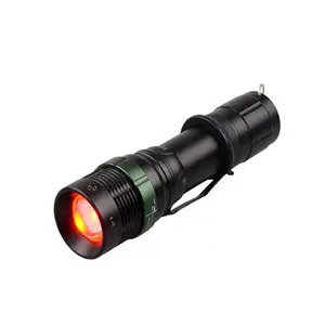 Lampe torche rouge à lumière LED, 3W, 625nm, longue portée, urgence feu, chasse, nuit