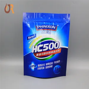 Livraison conception 1 kg à laver détergent liquide savon poudre en plastique imprimable stand up zip sachets d'emballage sac