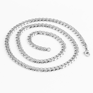 Colliers Type De Bijoux En Acier Inoxydable Bijoux Matériel Principal Plat Épais Chaîne <span class=keywords><strong>Gourmette</strong></span> pour hommes - Product Image 1