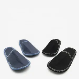 Nonslip Fuzzy Slip on TPR Sole Shoes Indoor Outdoor House Wool Felt Slippers with Memory Foam Breathable Sandal