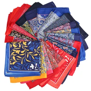 Stocklot Paisley Polyester Soft Pocket Square Hankies 13 Inch Hand Print Men Suit Handkerchief