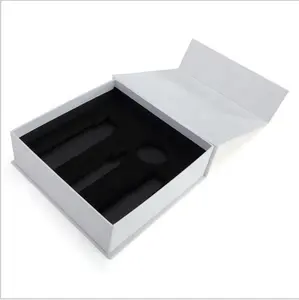 Kotak Kardus Pakaian Kertas Kustom Mewah Kualitas Terbaik Magnet Penutup Magnetik Kotak Hitam Magnetik Dapat Dilipat dengan Pita
