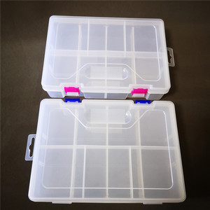 Caja de almacenamiento de plástico PP con 8 compartimentos desmontables de doble capa, forma rectangular - Product Image 2