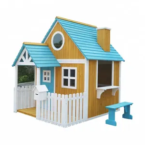 <span class=keywords><strong>Maison</strong></span> de jeu en <span class=keywords><strong>bois</strong></span> pour enfants avec porche, 2 marches, pour <span class=keywords><strong>jardin</strong></span> extérieur - Product Image 1