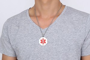 Erkekler moda takı sekizgen kolye tıbbi uyarı kolye - Product Image 5
